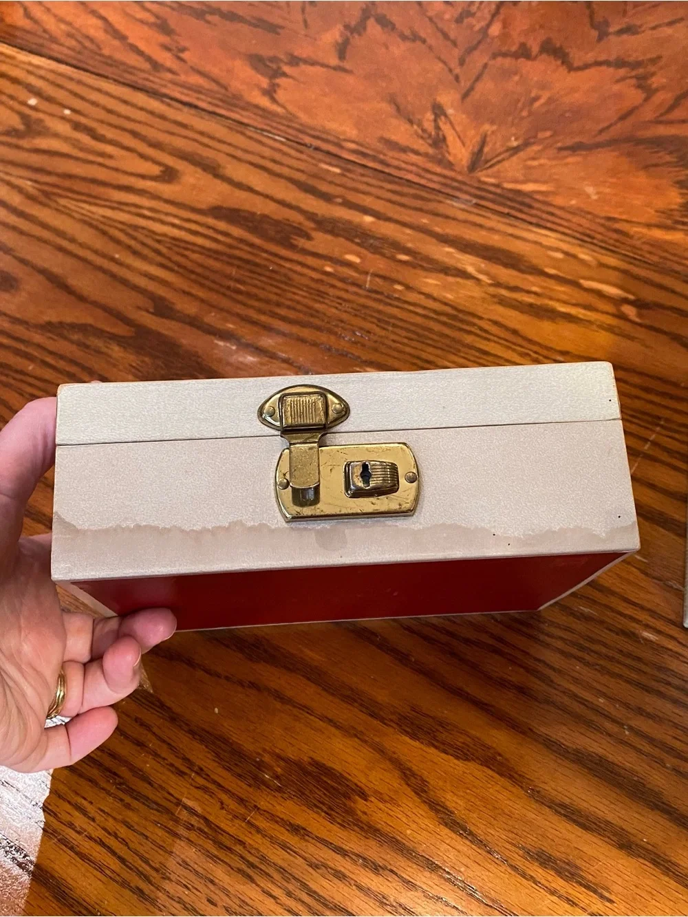Vintage Jewelry Boxes/Gold Accents/Set of 2/large 1 has hidden compartment